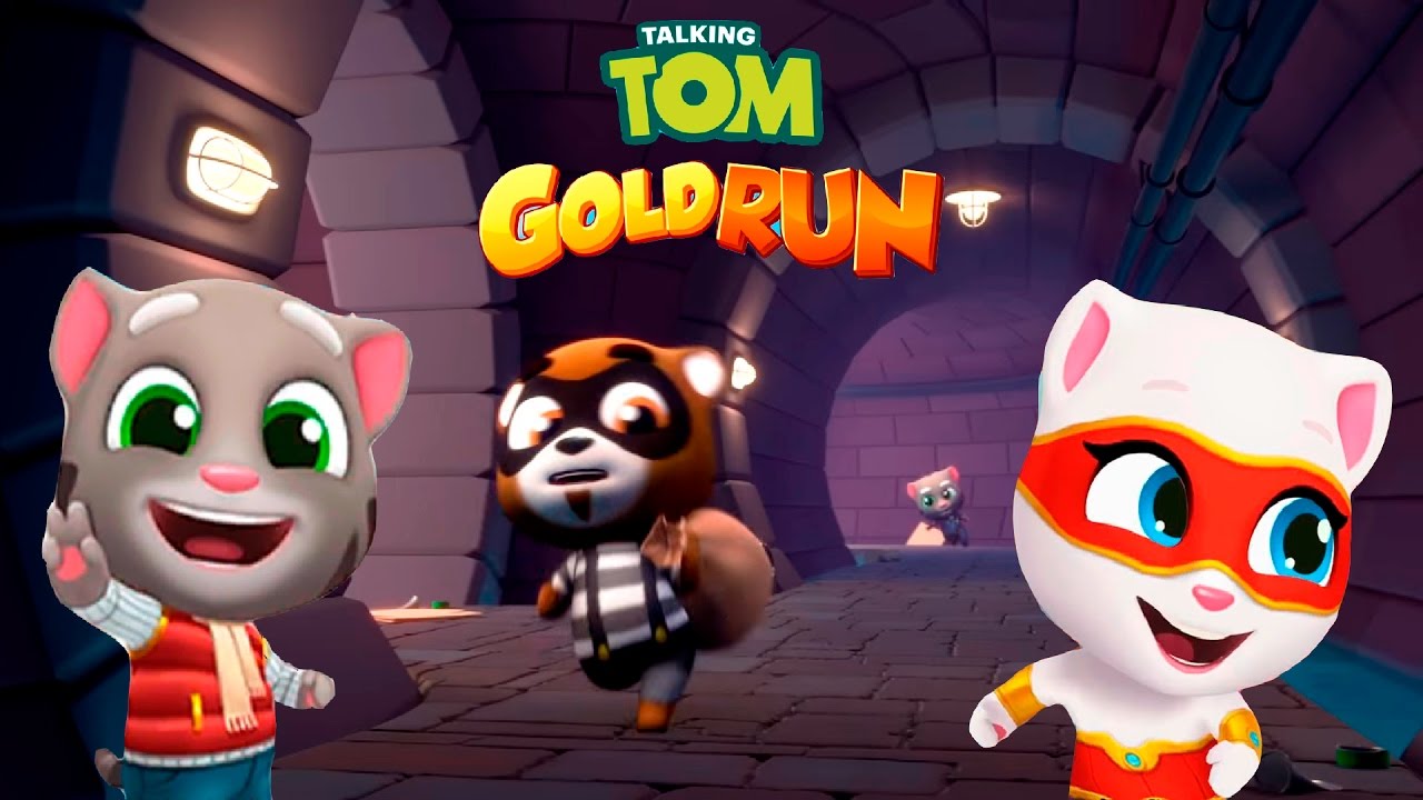 Включи тома бег за золотом. Тома бег за золотом. Talking Tom Gold Run. Том зазолотом 2. Talking Tom Gold Run персонажи.