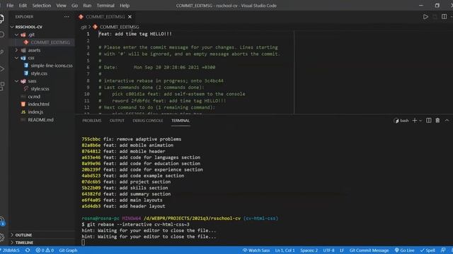 Как изменить название коммита с помощью GIT REBASE смотреть онлайн