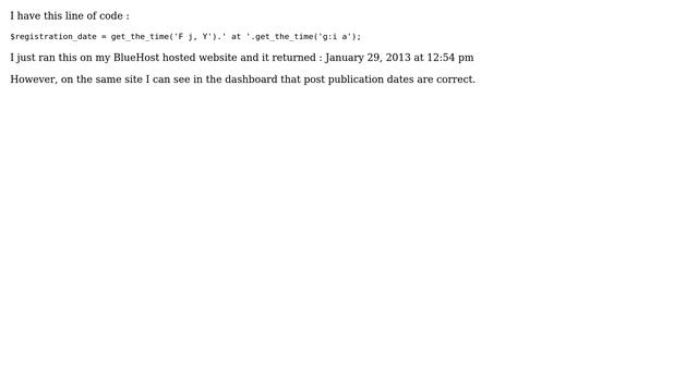 Wordpress: Wrong date returned by get_the_time смотреть онлайн