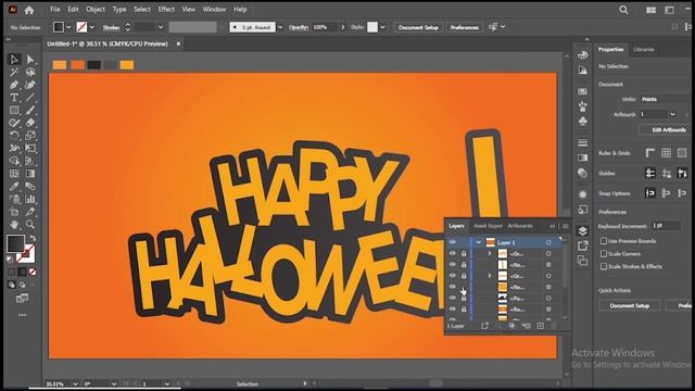 HAPPY HALLOWEEN TEXT EFFECT IN ADOBE ILLUSTRATOR ? | TYPOGRAPHY TUTORAIL смотреть онлайн