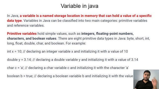 Variable in java