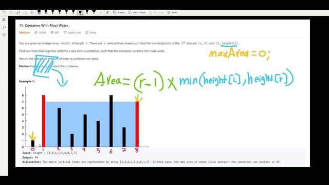 Container With Most Water - LeetCode 11 - Java смотреть онлайн