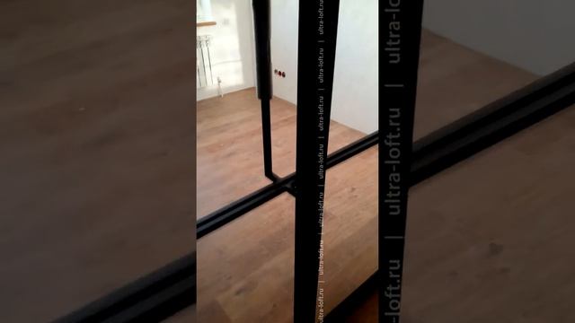 LOFT ПЕРЕГОРОДКА С РАСПАШНОЙ ДВЕРЬЮ | Тонкий стальной профиль | Процесс установки