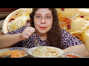 Мукбанг Вареники с картошкой/Муж изменил, а психолог посоветовал это