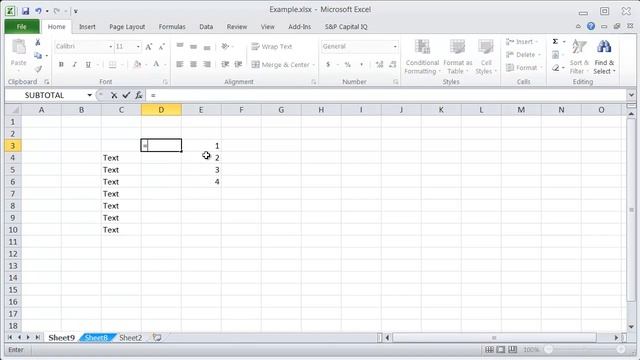 Excel Shortcuts - Copy Right