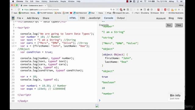 Javascript - From Beginner to Pro-Build real world JS apps : Data Types смотреть онлайн
