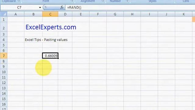 ExcelExperts.com - Excel Tips - Paste values