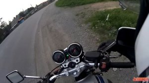 Падение мотоцикла на мелком щебне. HONDA CB400