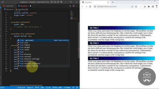 How to create accordion in HTML and CSS | accordion HTML CSS | Tutorial in Tamil | Tamil Programmer