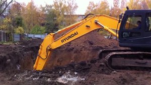 Работа гусеничного экскаватора HYUNDAI R250LC-7