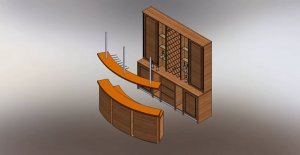 Проект 3D Барная стойка для квартиры