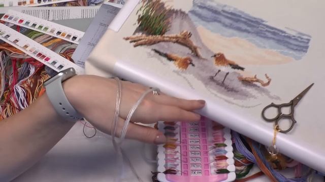 11. ТИХИЙ ПЛЯЖ от Classic Design | СРАВНЕНИЕ ниток с оригинальными от DIMENSIONS | Вышивка крестом смотреть онлайн