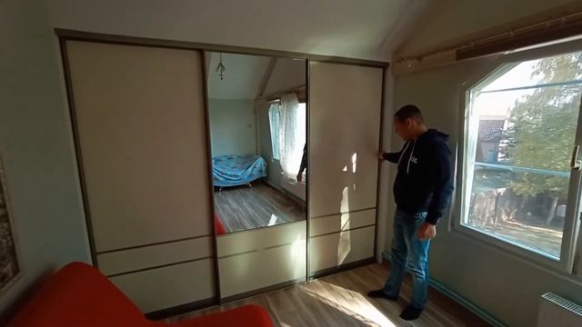 Комбинированные двери купе с зеркалом для оформления шкафа купе. смотреть онлайн