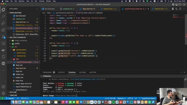 สอน React.JS Testing Ep2 - ToBeDisabled смотреть онлайн