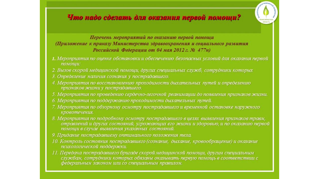 Школа здоровья "Первая помощь" "Юридические аспекты оказания первой помощи"