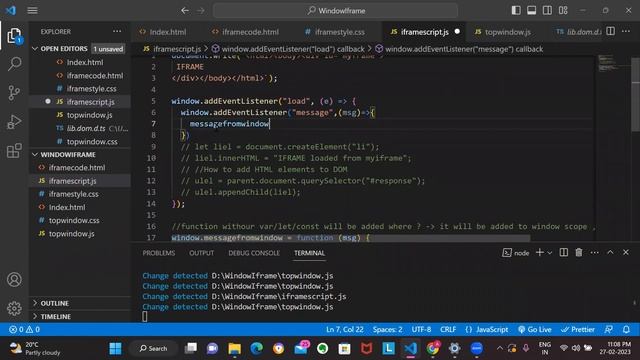 Part 6  Iframe and Parent window communication using postMessage