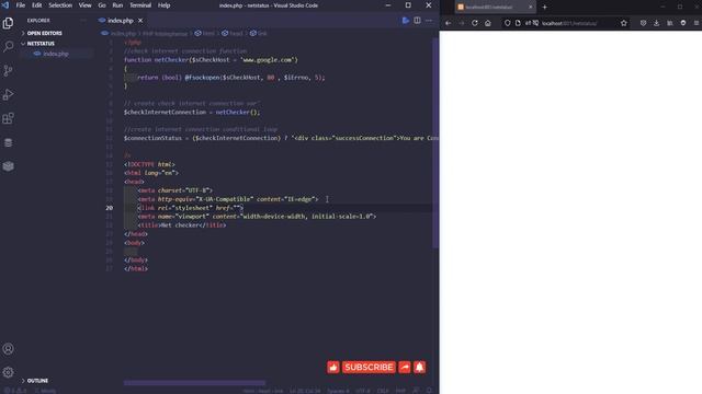 How to check internet Connection Status using PHP & HTML  #php #html #css #webTutorial