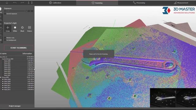 Skanowanie 3D klucza nastawnego - Skaner 3D RangeVision Spectrum смотреть онлайн