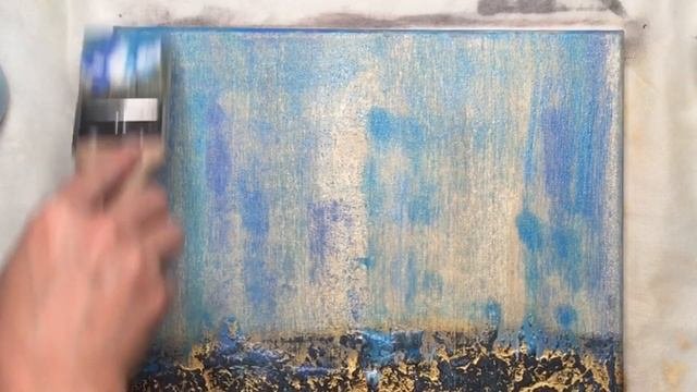 ЗОЛОТЫЕ СУМЕРКИ / ТЕКСТУРНАЯ АБСТРАКТНАЯ КАРТИНА