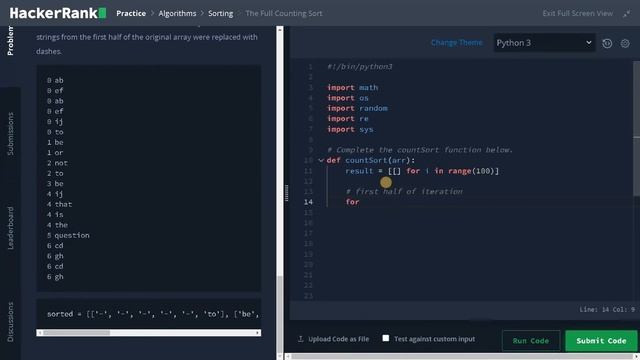 159 - The Full Counting Sort | Sorting | Hackerrank Solution | Python