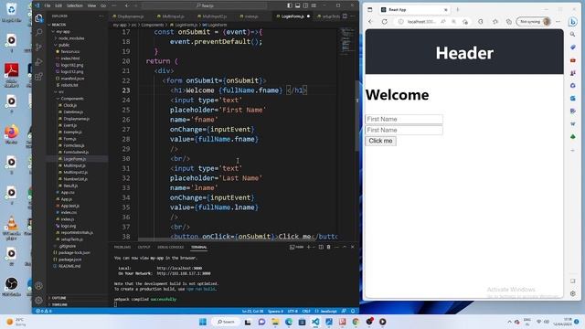 short37 Login Form in React | login form example смотреть онлайн