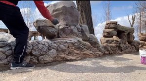 Камень в ландшафт.Каркас в Арт бетоне как одно целое.