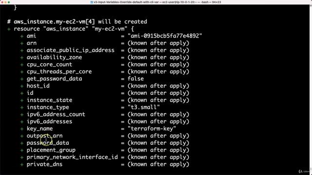 46. Terraform Input Variables   Override default value with  var argument