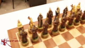 Деревянные шахматы - Русско-монгольское сражение