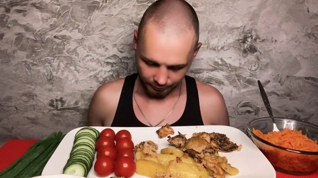 МУКБАНГ запечённая курица с картошкой ? смотреть онлайн