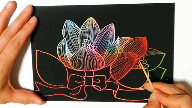 DAISO Scratch Board 3  allium cowanii　アリウムコアニー