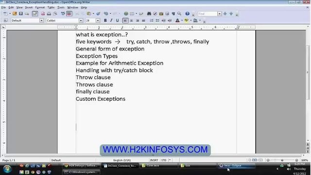Java Exception Handling | Throw class | Exception & Interface Class | Java Training Online смотреть онлайн