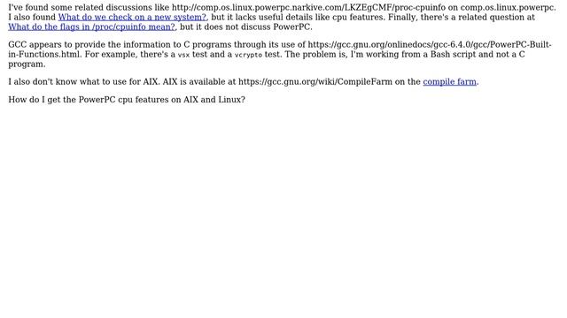 Unix & Linux: How to determine CPU features on PowerPC and Power 8 (and above)? смотреть онлайн
