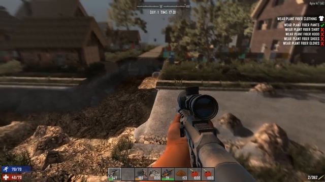 Как быстро выкопать защитный ров вокруг дома в 7 Days to Die смотреть онлайн