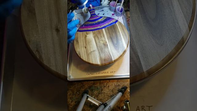 Purple Geode resin and Acacia Serving Board