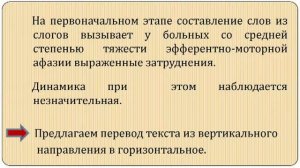 Эфферентно моторная афазия Практическая часть