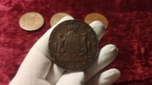 Монеты гиганты Российской империи 10 копеек 1776г. КМ Сибирская монета Екатерины II (выпуск 10)