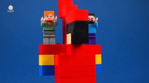 Lego Minecraft Steve and Alex Brick Building Big Sheep And Parrot