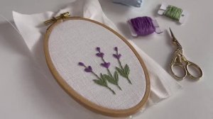 Как вышить лаванду. Простая идея для вышивки.