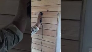 Шлифовка бани из бруса