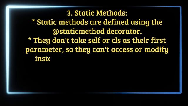 Types of methods in python | static method in python | class method in python #python #interview