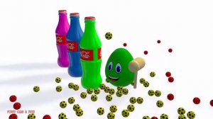 Учим Цвета Футбольные Мячики и Цветные Бутылки Кока Кола Веселый Развивающий Мультик Для Детей