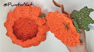 Осенний декор в виде тыквы из трикотажной пряжи