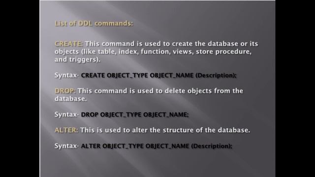 Session# 3- SQL DDL Commands #oraclesql #sqlcommands #ddlc
