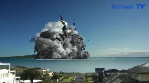 #ВУЛКАН 2020. Извержение вулкана от первого лица с камеры наблюдения. Цунами сносит посёлок