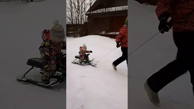 #зима #снегокат #аргамак #горка #сани #санки смотреть онлайн