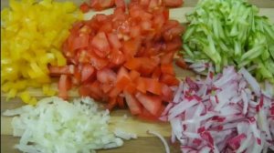 Рецепт салата  Овощной салат с творогом