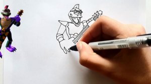 How To Draw Montgomery Gator From FNAF - Five Nights At Freddy's Security Breach Step by Step