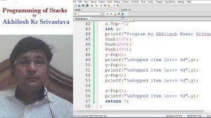 Programming of Stack: Push, Pop, StackTop, Empty Operations