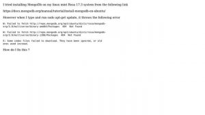 Unix & Linux: Not able to do sudo apt-get update after installing Mongo DB