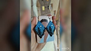 Серьги ромбы из бисера